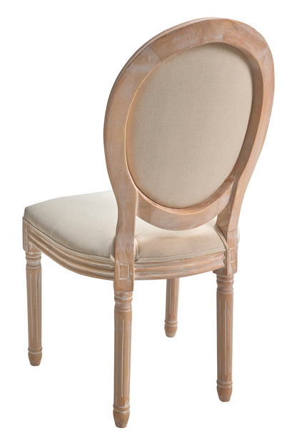 Blasone - sedia seduta e spagliera imbottita in legno e tessuto