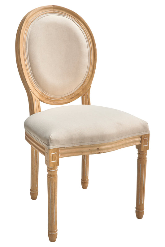 Blasone - sedia seduta e spagliera imbottita in legno e tessuto