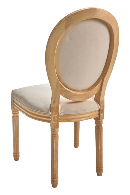 Blasone - sedia seduta e spagliera imbottita in legno e tessuto