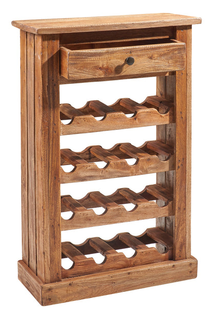 Mobile porta bottiglie con cassetto