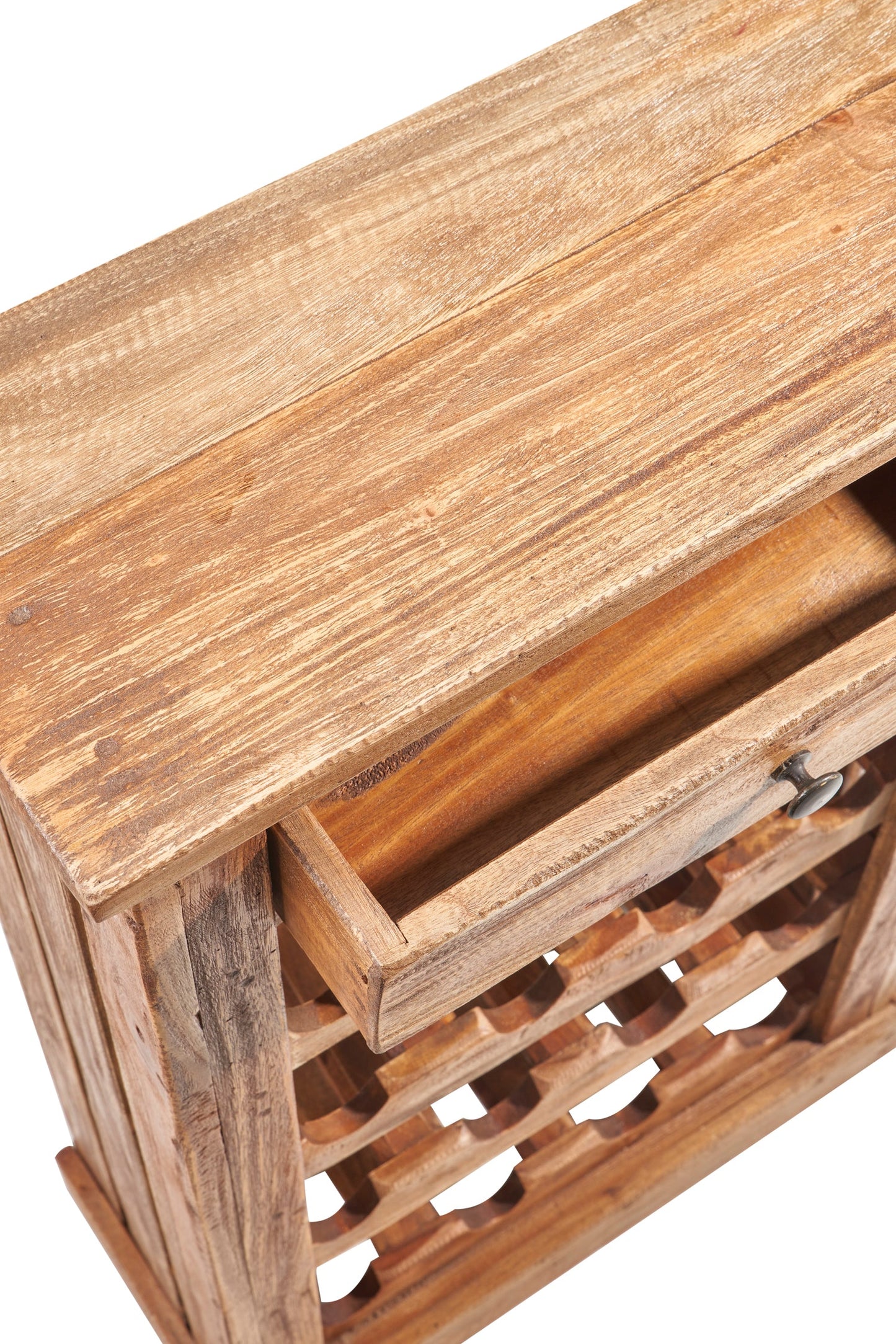 Mobile porta bottiglie con cassetto