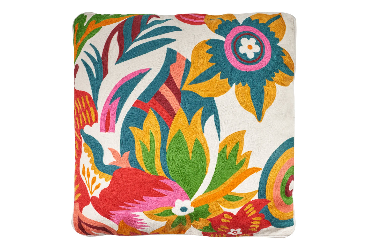 Cuscini fiori colorati lavorati a mano