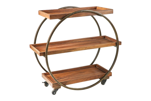 Ardesia - carrello rotondo 3 ripiani