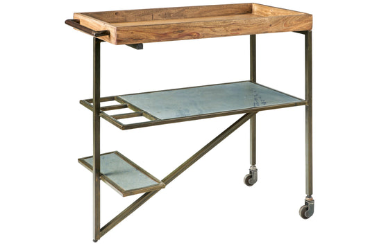 Ardesia - carrello 2 ripiani c/porta bottiglie