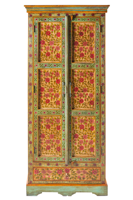 Frida - Armadio in Legno di Mango 2 Ante con Cassetto