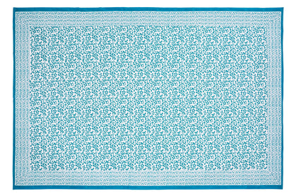 Vietri - mezzero singolo decoro turchese in cotone - 180x270