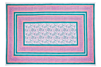 Ventotene - mezzero decoro rosa verde 180x270