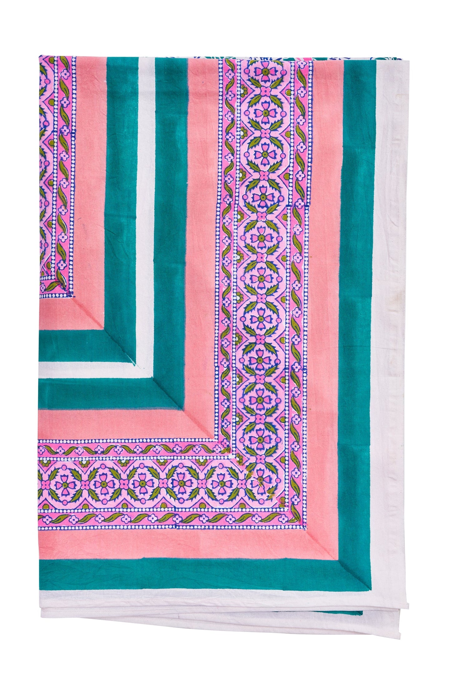 Ventotene - mezzero decoro rosa verde 180x270