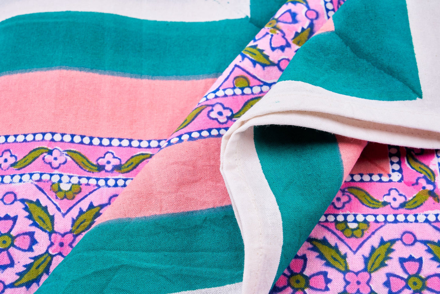 Ventotene - mezzero decoro rosa verde 180x270