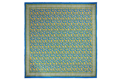 Anacapri - mezzero singolo decoro blu, giallo in cotone-180x270