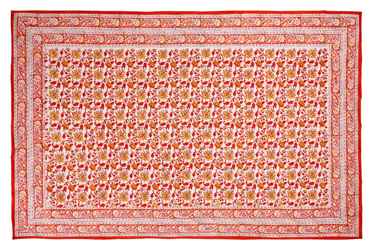 San vito lo capo - mezzero doppio decoro arancione in cotone