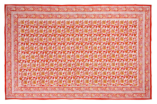 San vito lo capo - mezzero doppio decoro arancione in cotone