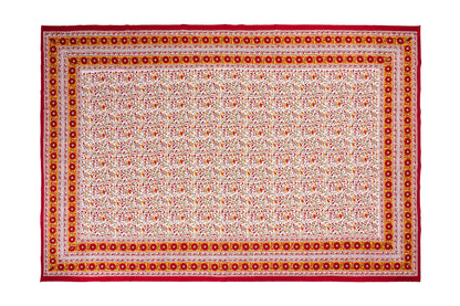 Modica - mezzero doppio decoro rosso in cotone - 270x270