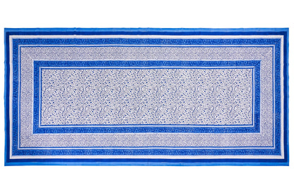 Dorgali - mezzero doppio decoro blu in cotone - 270x270