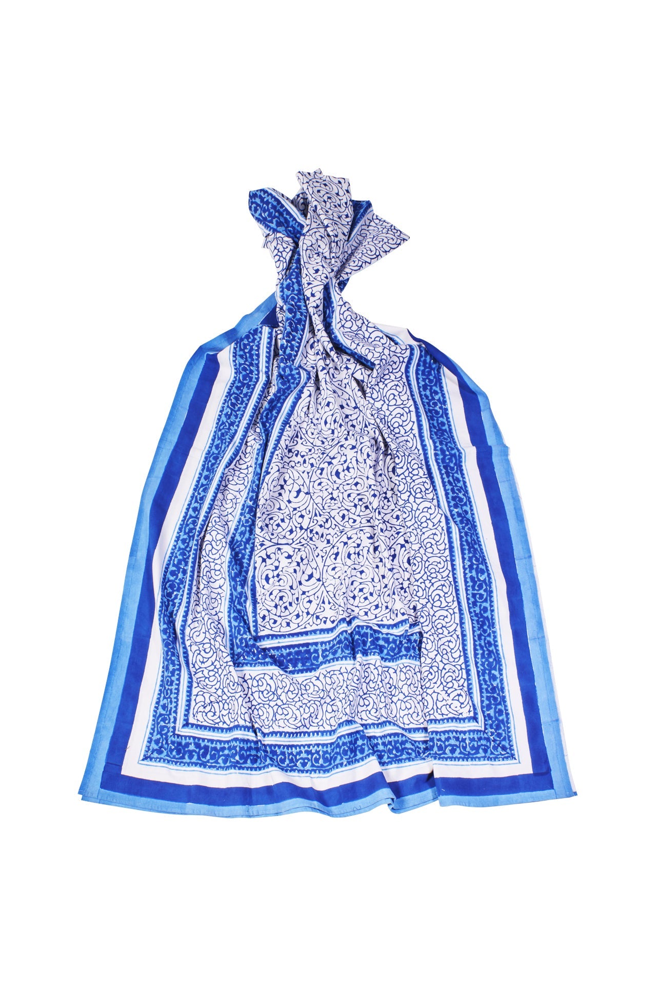 Dorgali - mezzero doppio decoro blu in cotone - 270x270