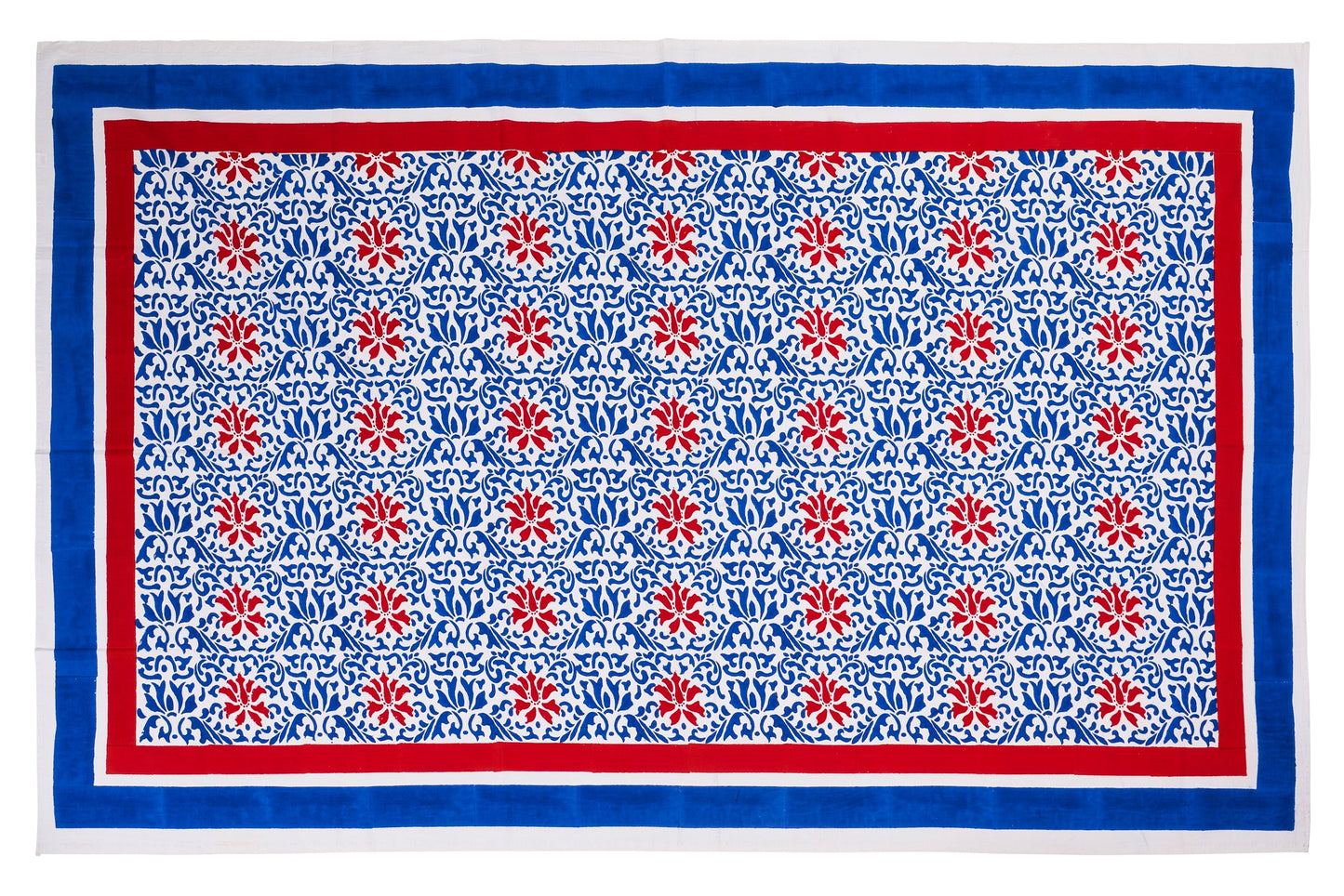 Noto - mezzero singolo decoro blu in cotone - 180x270