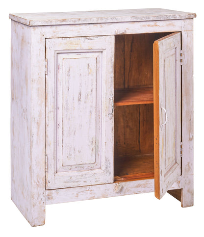 Credenza piccola 2 sportelli in legno sbiancato