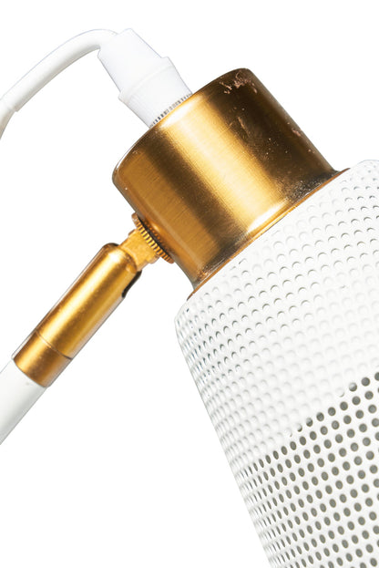 Allison - abat jour metallo bianco traforato conico