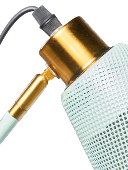 Allison - abat jour metallo verde oliva traforato conico