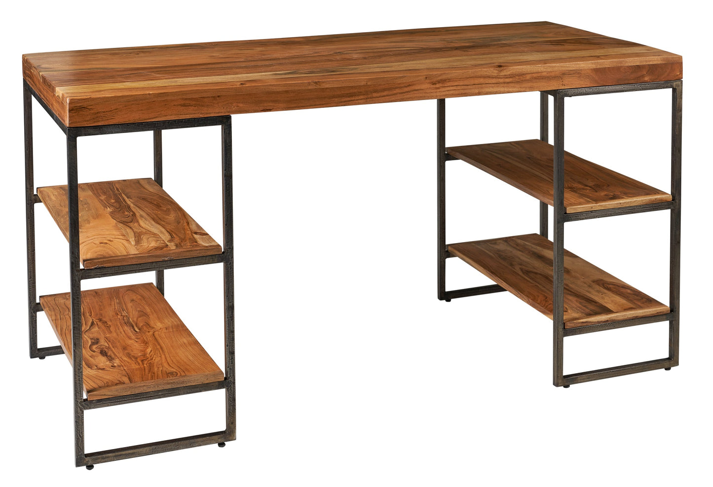 Gosberg- scrivania con mensole in legno e metallo
