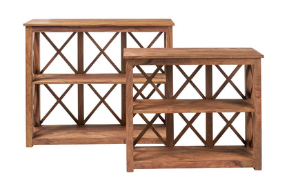 Libreria bassa in legno naturale - set 1/2