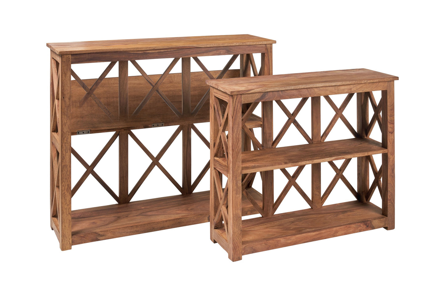 Libreria bassa in legno naturale - set 1/2