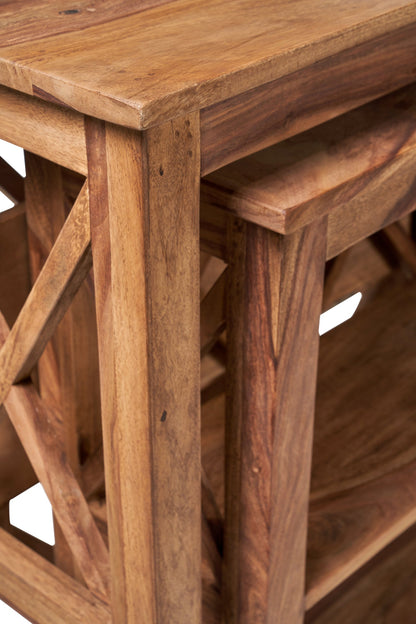 Libreria bassa in legno naturale - set 1/2