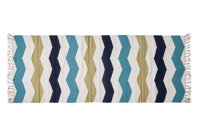 Tappeto zig zag strisce colorate 70x180