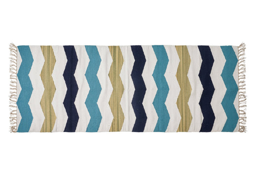 Tappeto zig zag strisce colorate 70x180