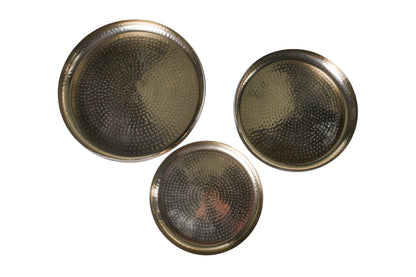 Vassoi rotondi set 1/3 metallo color acciaio