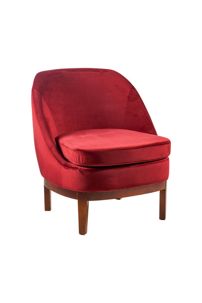 Isotta - poltrona con base in legno rosso cinabro