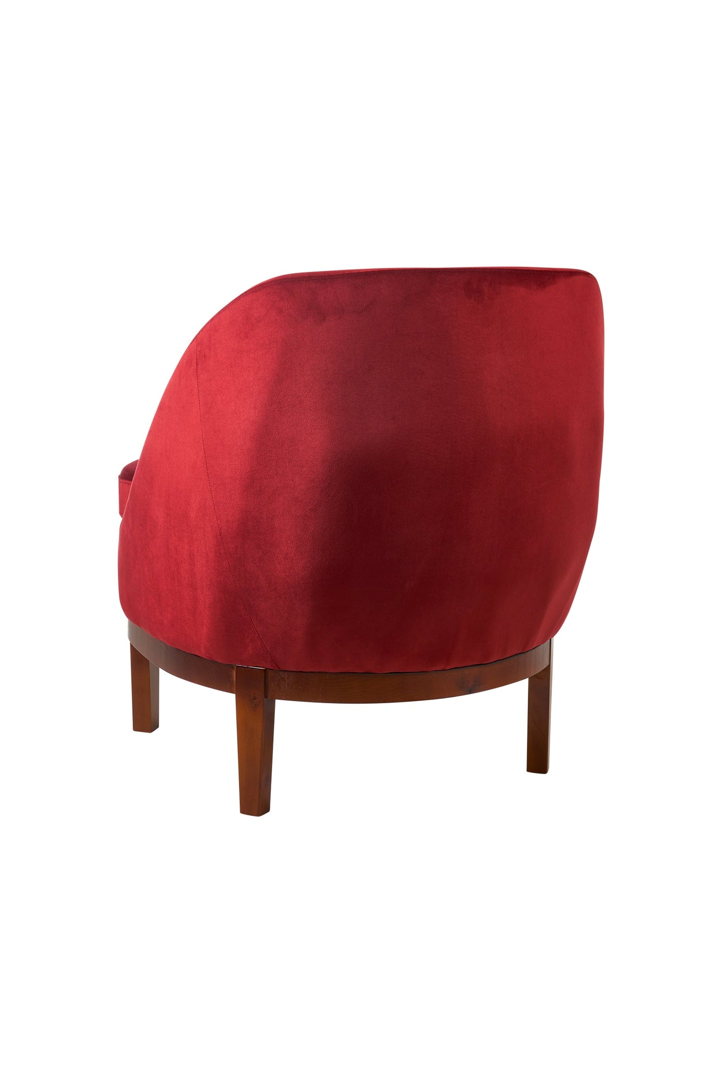 Isotta - poltrona con base in legno rosso cinabro