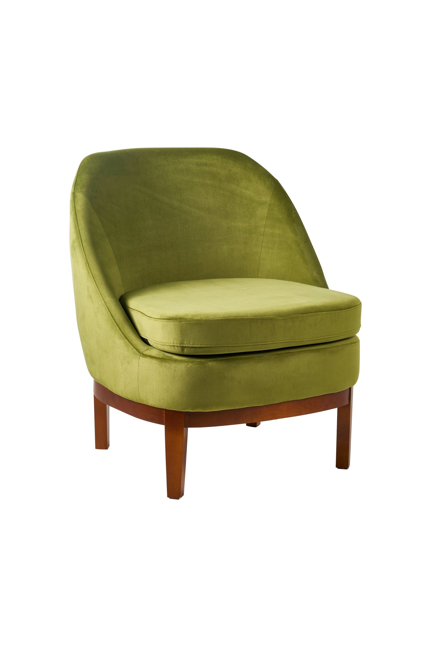 Isotta - poltrona con base in legno verde oliva