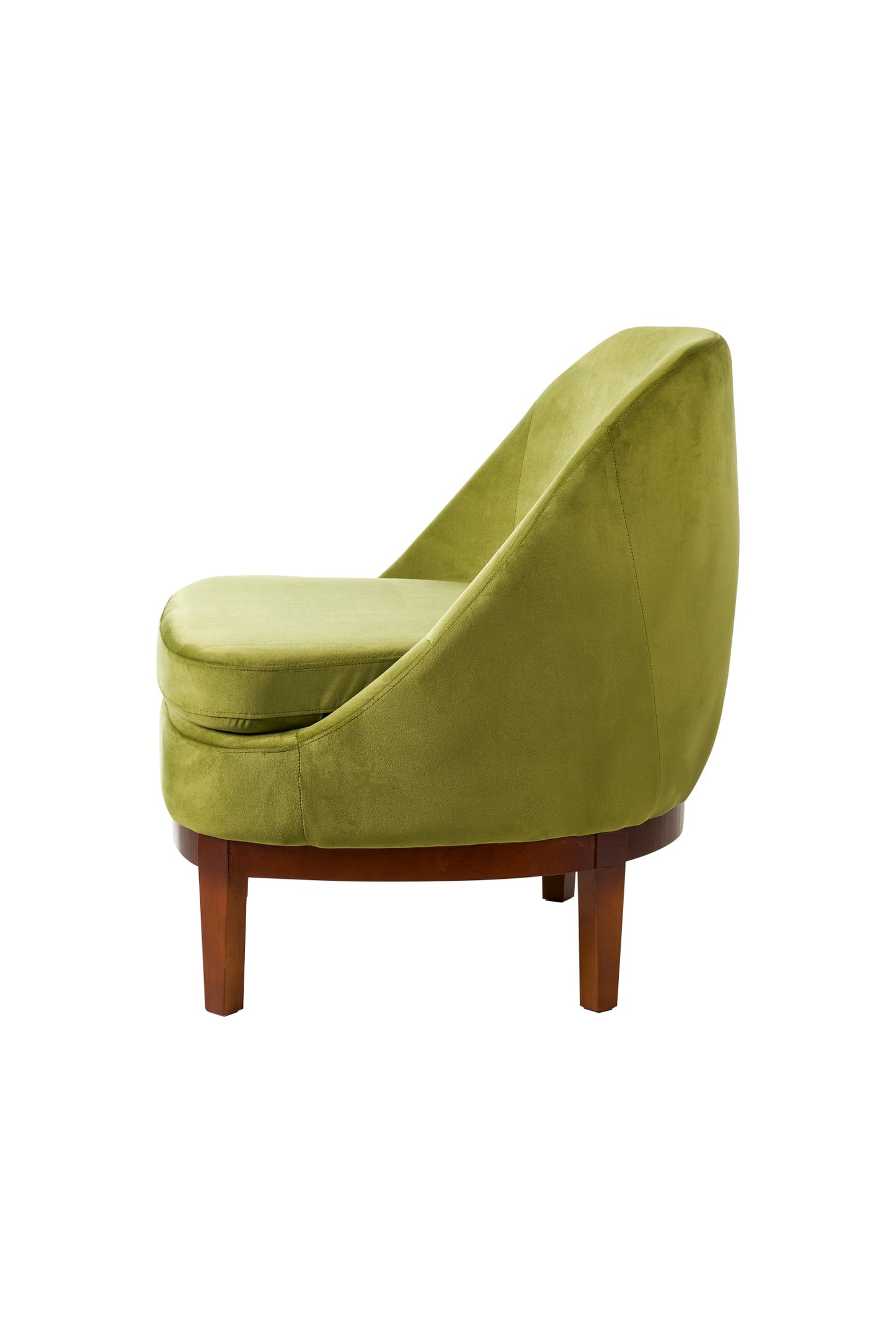 Isotta - poltrona con base in legno verde oliva