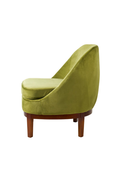 Isotta - poltrona con base in legno verde oliva