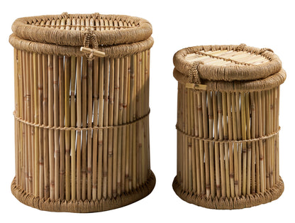 Ceste metallo set 1/2 rivestite in corda