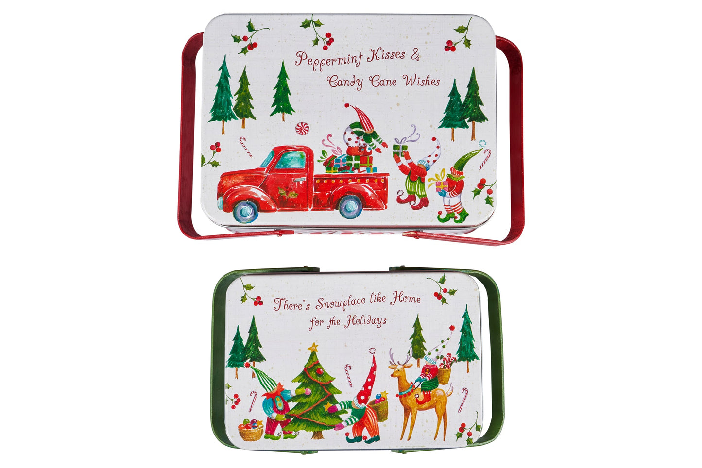 Merry - scatola metallo set 1/2 peppermint kisses