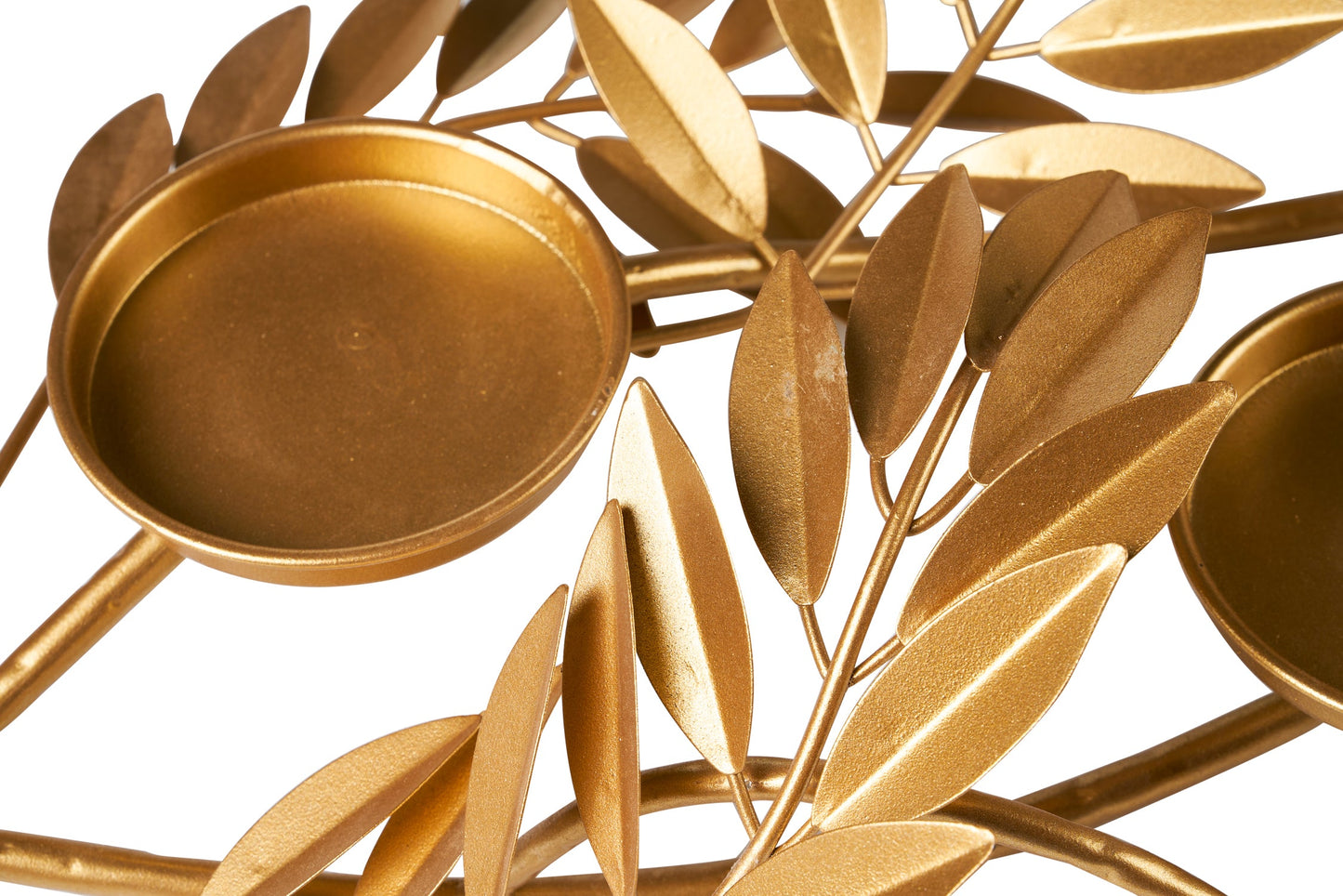 Allegra - centrotavola p.ta 3 candele palme dorate