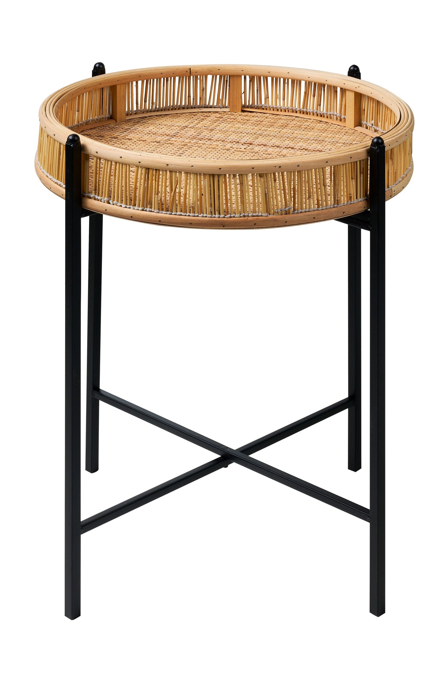 Kyoto - vassoio pieghevole tondo in bambù con gambe in ferro