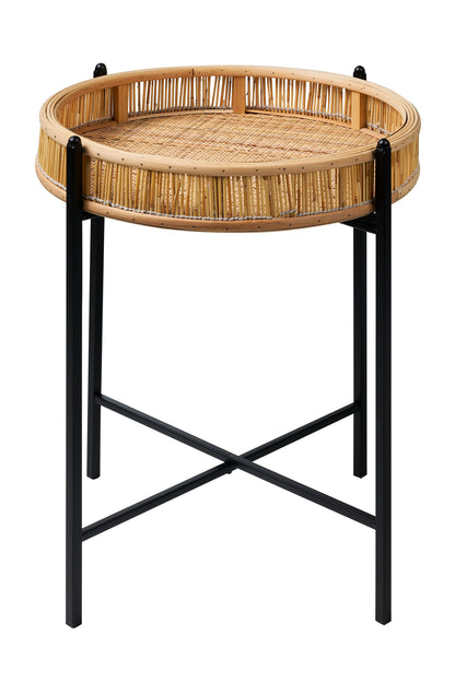 Kyoto - vassoio pieghevole tondo in bambù con gambe in ferro
