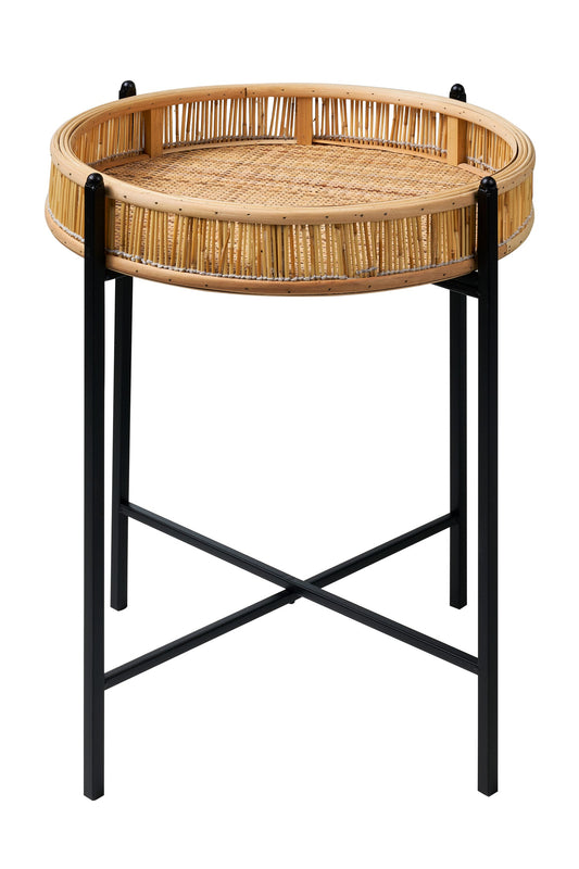 Kyoto - vassoio pieghevole tondo in bambù con gambe in ferro