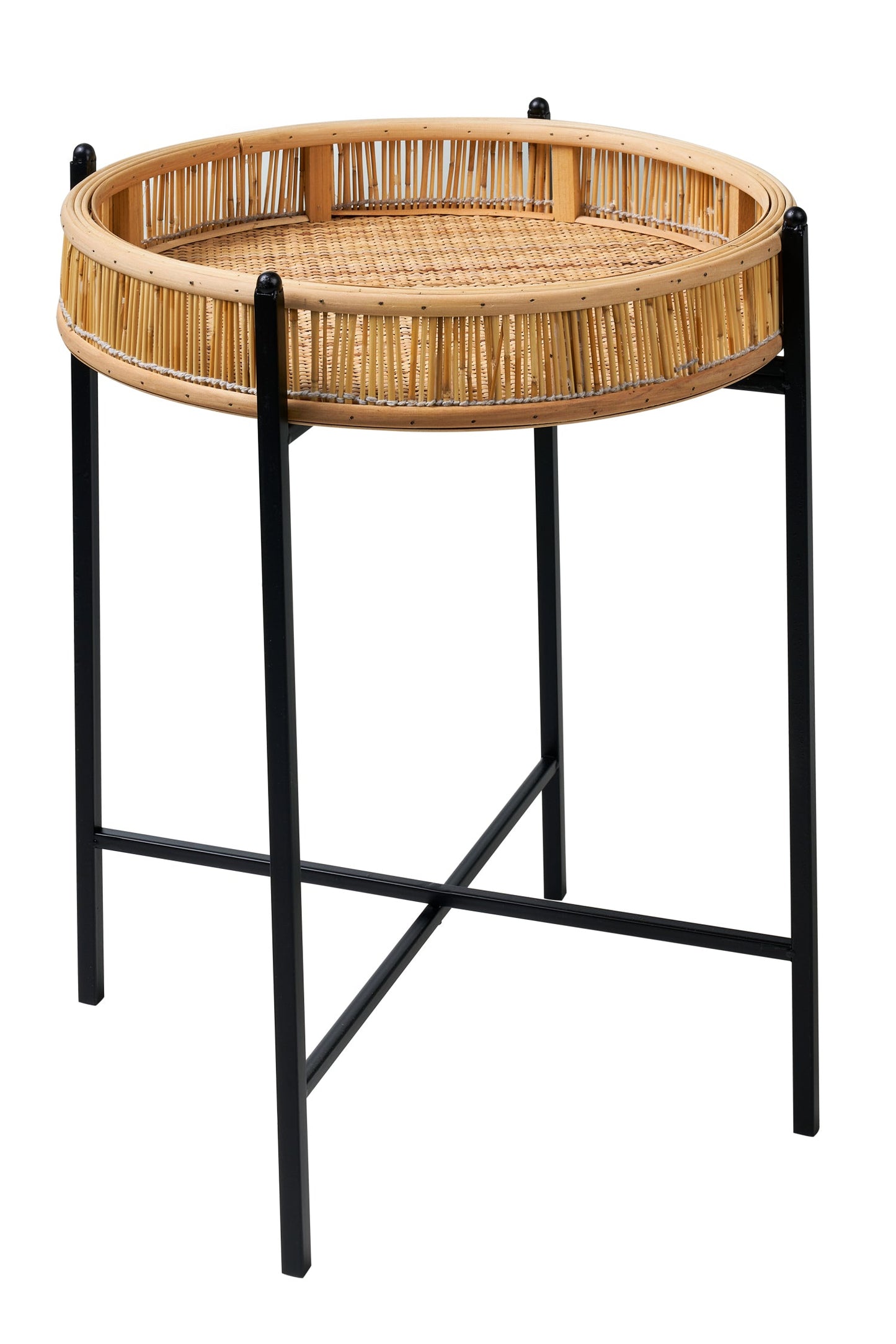 Kyoto - vassoio pieghevole tondo in bambù con gambe in ferro