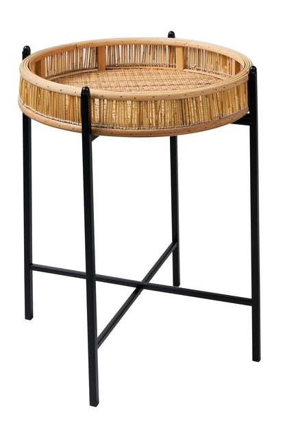 Kyoto - vassoio pieghevole tondo in bambù con gambe in ferro