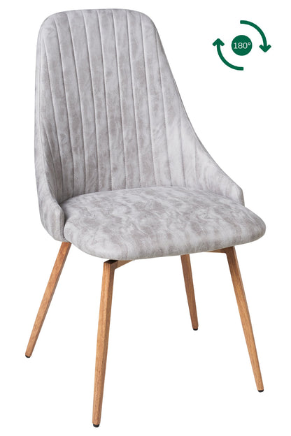 Terese - sedia giro 180 grigia chiara