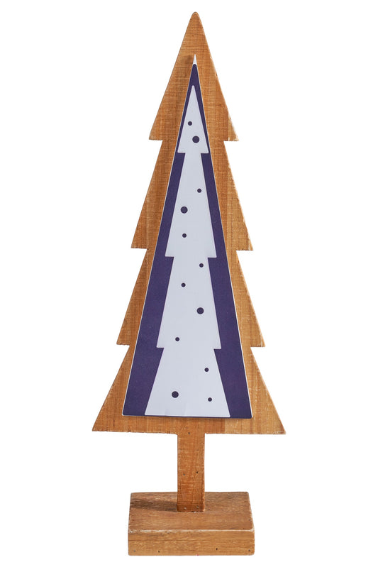 Merry - Albero Sagoma In Legno Con Palline Stilizzate