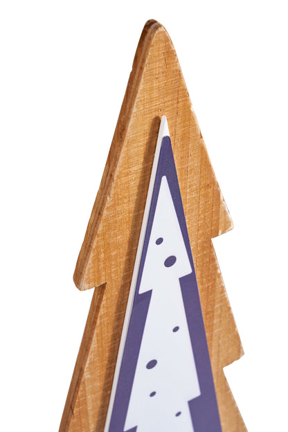 Merry - Albero Sagoma In Legno Con Palline Stilizzate