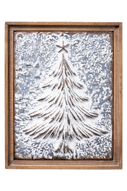 Allegro - Quadretto Metallo Albero In Rilievo Innevato