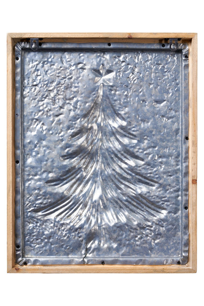 Allegro - Quadretto Metallo Albero In Rilievo Innevato