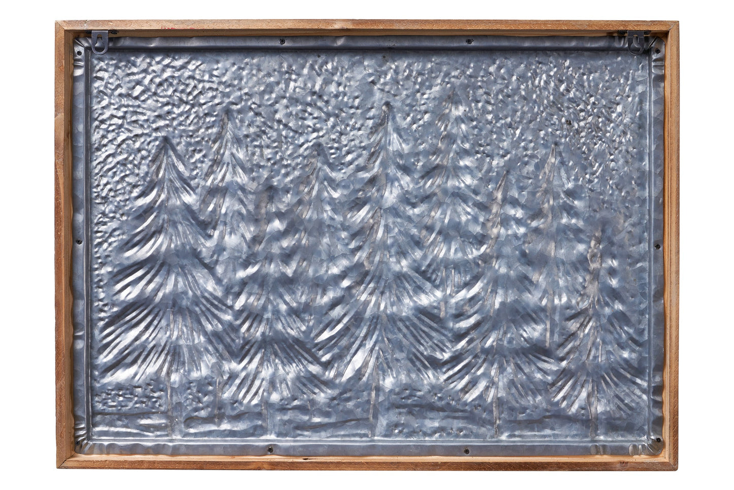 Merry - Quadretto Metallo Cornice Legno Bosco Innevato