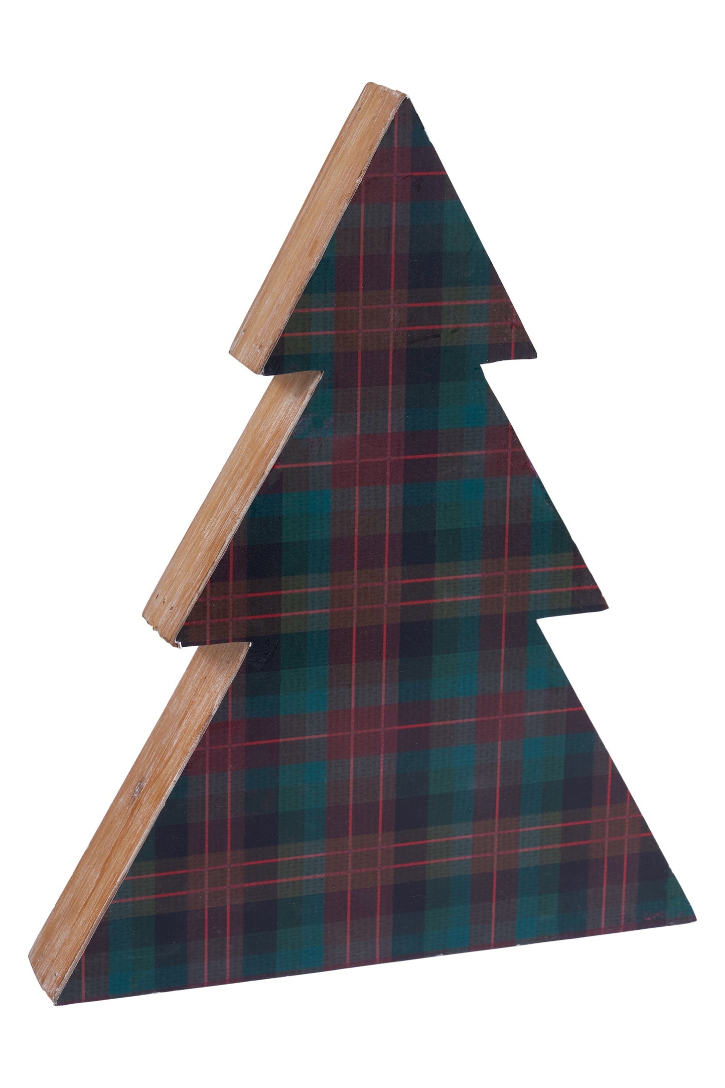 Merry - Alberello Sagoma Tartan Blu Marrone